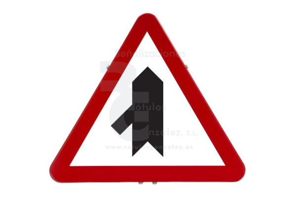 Señal de Código de Acero (P-01d) Intersección con prioridad sobre incorporación por la izquierda