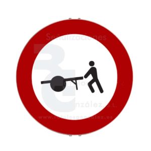 Señal de Código de Acero (R-115) Entrada prohibida a carros de mano