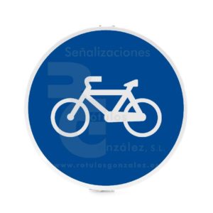 Señal de Código de Acero (R-407a) Vía reservada para ciclos o vía ciclista