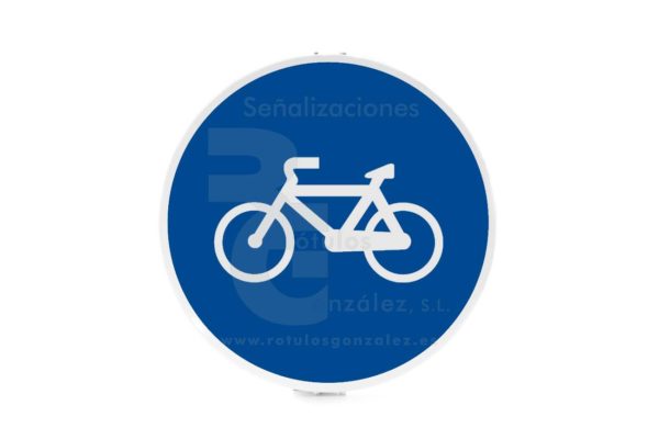 Señal de Código de Acero (R-407a) Vía reservada para ciclos o vía ciclista