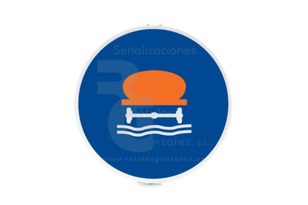 Señal de Código de Acero (R-415) Calzada para vehículos que transporten productos contaminantes del agua