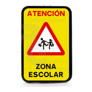 Señal de Acero Amarillo Fluor (Atención – Zona Escolar)