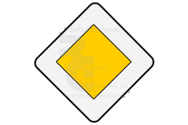 Señal de Código de Acero (R-03) Calzada con prioridad