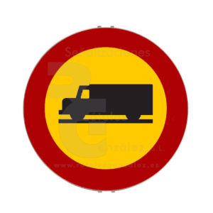 Señal de Código de Acero Obras (TR-106) Entrada prohibida a vehículos destinados al transporte de mercancías