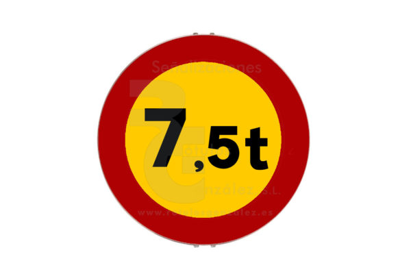 Señal de Código de Acero Obras (TR-201) Limitación de peso