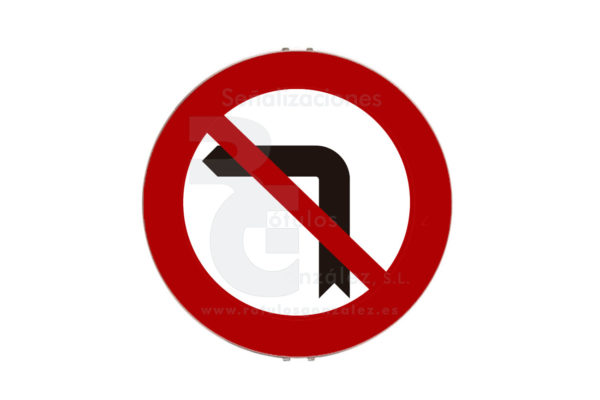 Señal de Código de Acero (R-303) Giro a la izquierda prohibido