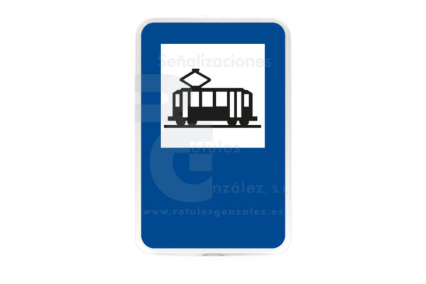 Señal de Código de Acero (S-20) Parada de tranvías