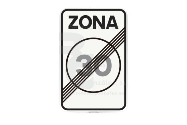 Señal de Código de Acero (S-31) Fin de zona a 30