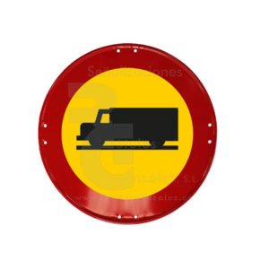 Señal Económica de Acero (TR-106) Entrada prohibida a vehículos destinados al transporte de mercancías