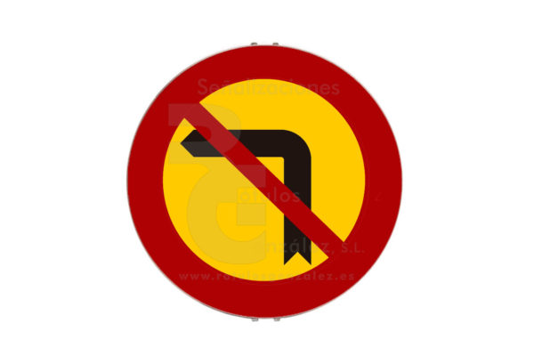Señal de Código de Acero Obras (TR-303) Giro a la izquierda prohibido