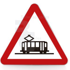 Señal de Código de Aluminio (P-06) Cruce de tranvía