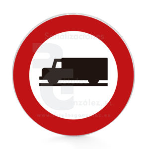 Señal de Código de Aluminio (R-106) Entrada prohibida a vehículos destinados al transporte de mercancías