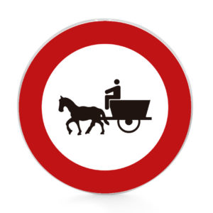 Señal de Código de Aluminio (R-113) Entrada prohibida a vehículos de tracción animal