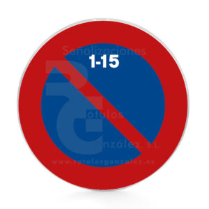 Señal de Código de Aluminio (R-308c) Estacionamiento prohibido la primera quincena
