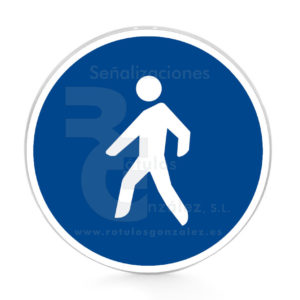 Señal de Código de Aluminio (R-410) Camino reservado para peatones