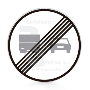 Señal de Código de Aluminio (R-503) Fin de la prohibición de adelantamiento para camiones