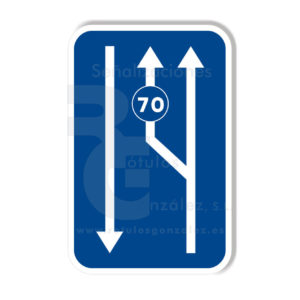 Señal de Código de Aluminio (S-50a) Carriles reservados para tráfico en función de la velocidad señalizada