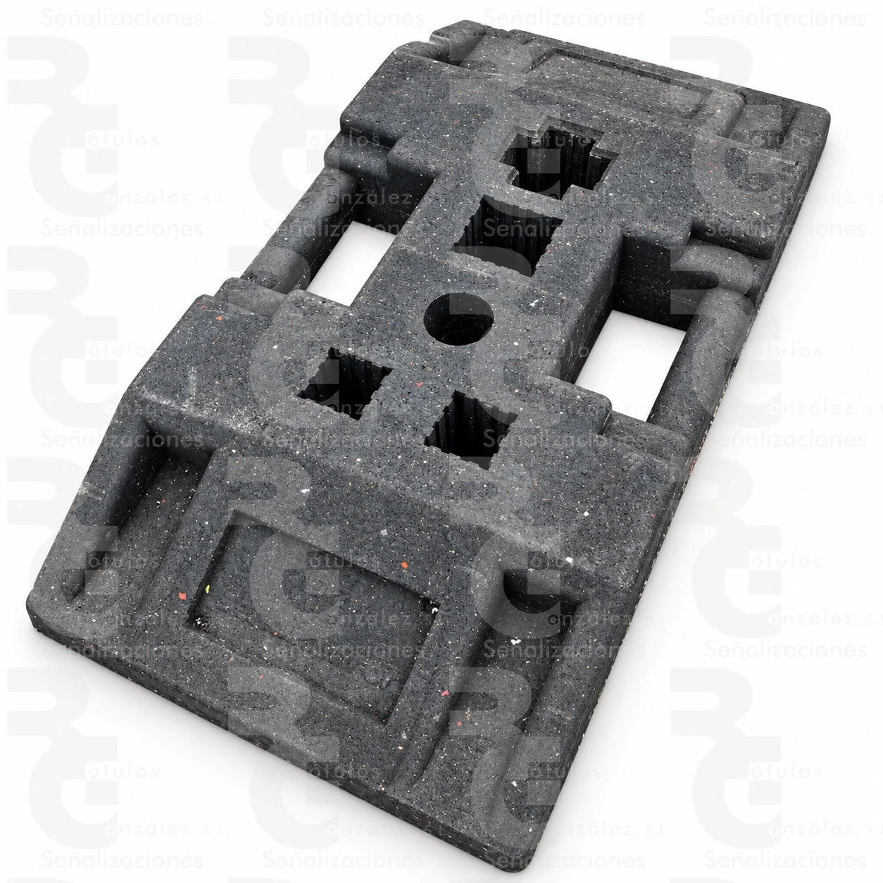 base-pesada-caucho-multiperfil-rg Base pesada de caucho negro multiperfil para palas de obra y señales de tráfico
