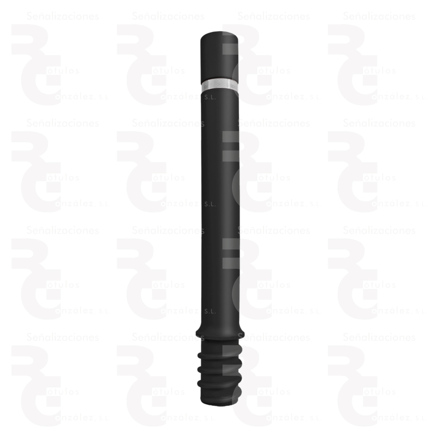 bolardo-tpu-empotrar-negro-foto-original-rg Bolardo flexible de TPU con banda reflectante · Para empotrar - Imagen 1