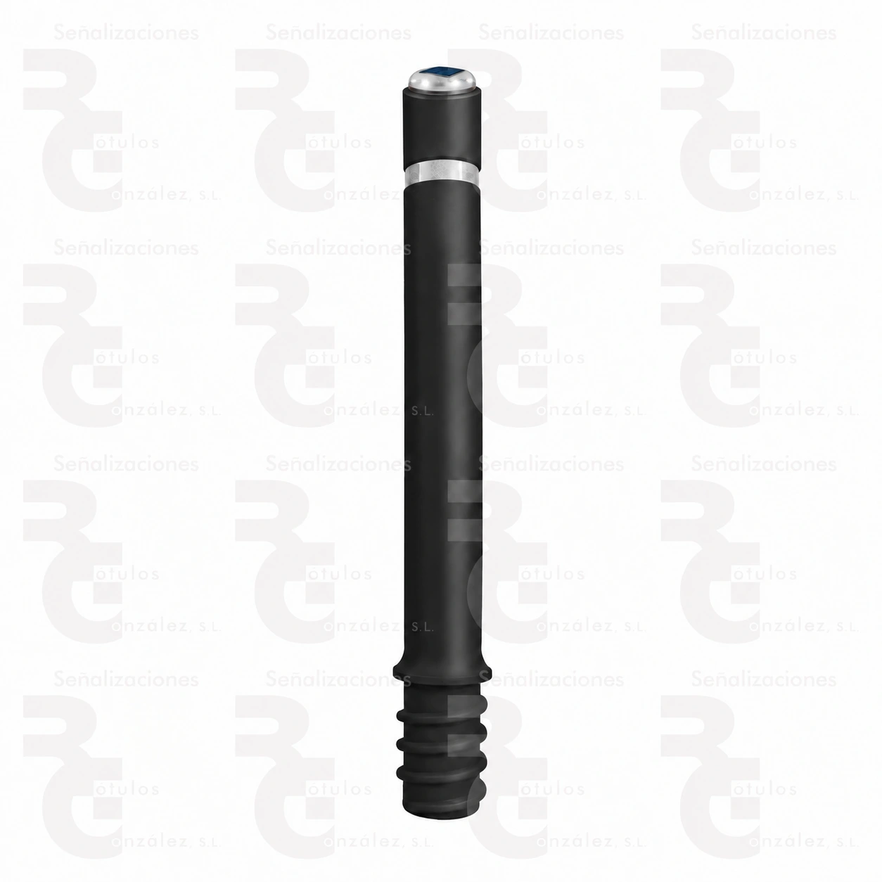 bolardo-tpu-empotrar-negro-led-cabezal-aprobado-rg PRÓXIMAMENTE · Bolardo flexible de TPU con LED blanco intermitente · Para empotrar - Imagen 1