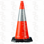 Cono de tráfico homologado de 75 cm RA2 con una banda ancha, referencia 3040011