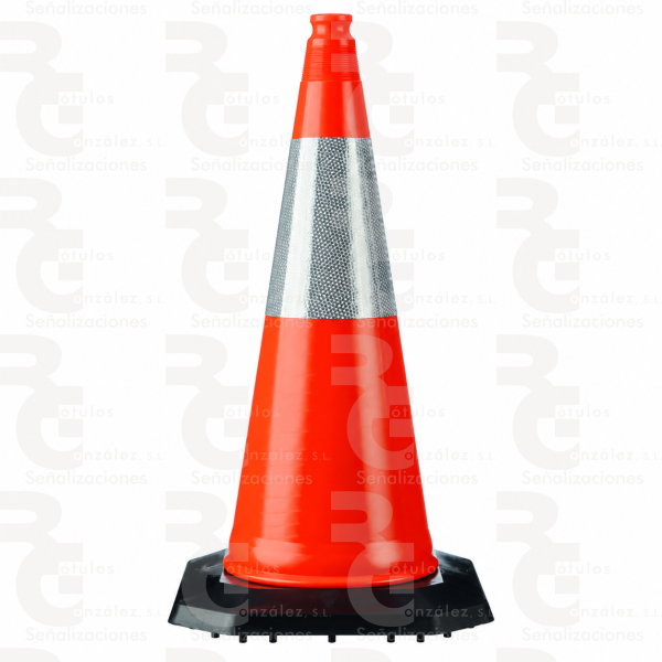 Cono de tráfico homologado de 75 cm RA2 con una banda ancha, referencia 3040011