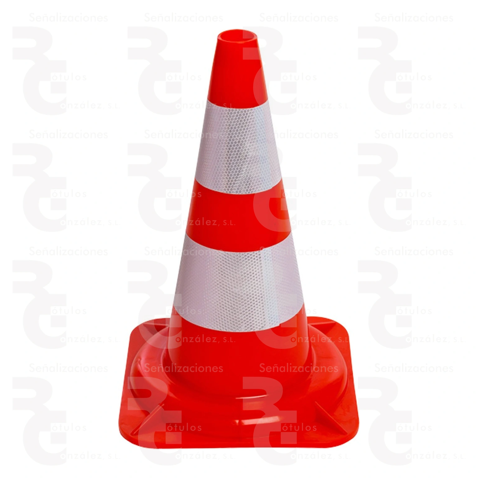 cono-pvc-50-cm-naranja-3040005-rg-uniforme Cono de PVC flexible de 50 cm con bandas reflectantes · 1 kg - Imagen 1
