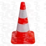 Cono de PVC flexible de 50 cm con bandas reflectantes · 1 kg