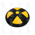 Reductor de velocidad lenticular de caucho Ø 22 × 4 cm · Bandas amarillas