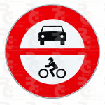 R-102 · Entrada prohibida a vehículos de motor · Aluminio CE
