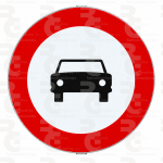 R-103 · Entrada prohibida a vehículos de motor, excepto motocicletas de dos ruedas · Acero MOPU CE