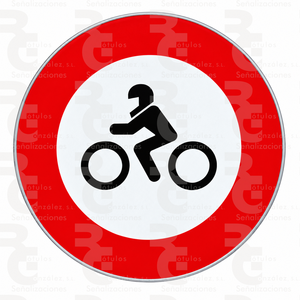 rg-montaje-r-104-alu-2026 R-104 · Entrada prohibida a motocicletas · Aluminio CE - Imagen 1