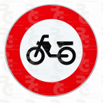 R-105 · Entrada prohibida a ciclomotores · Aluminio CE