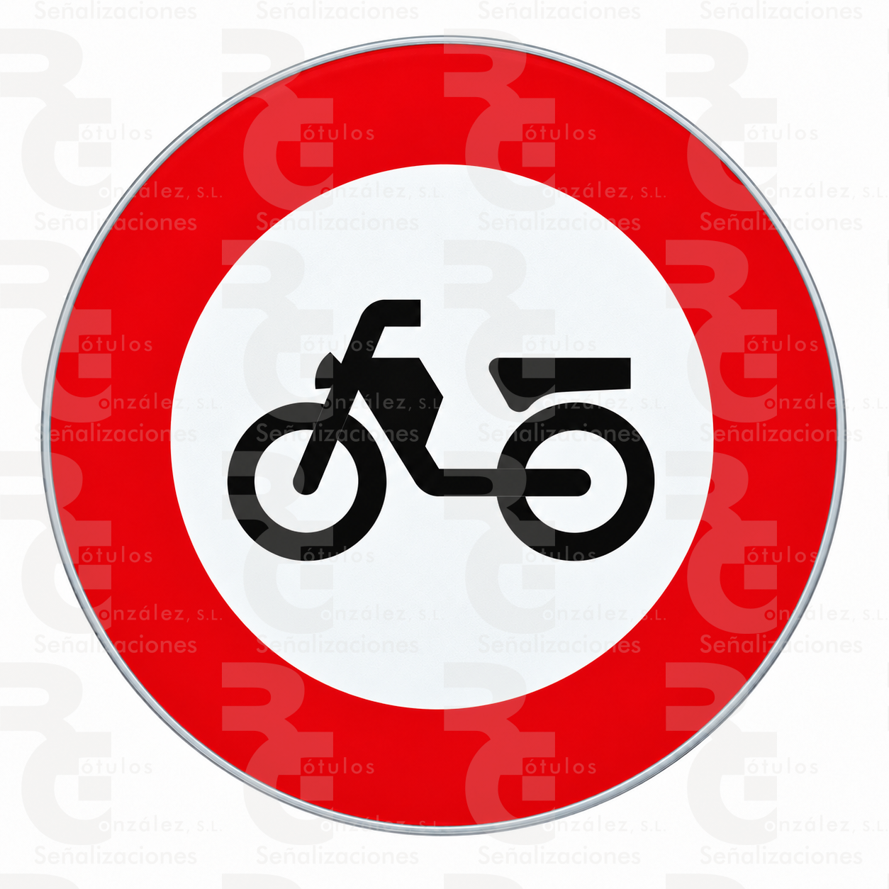 rg-montaje-r-105-alu-2026 R-105 · Entrada prohibida a ciclomotores · Aluminio CE - Imagen 1