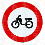 R-105 · Entrada prohibida a ciclomotores · Acero MOPU CE