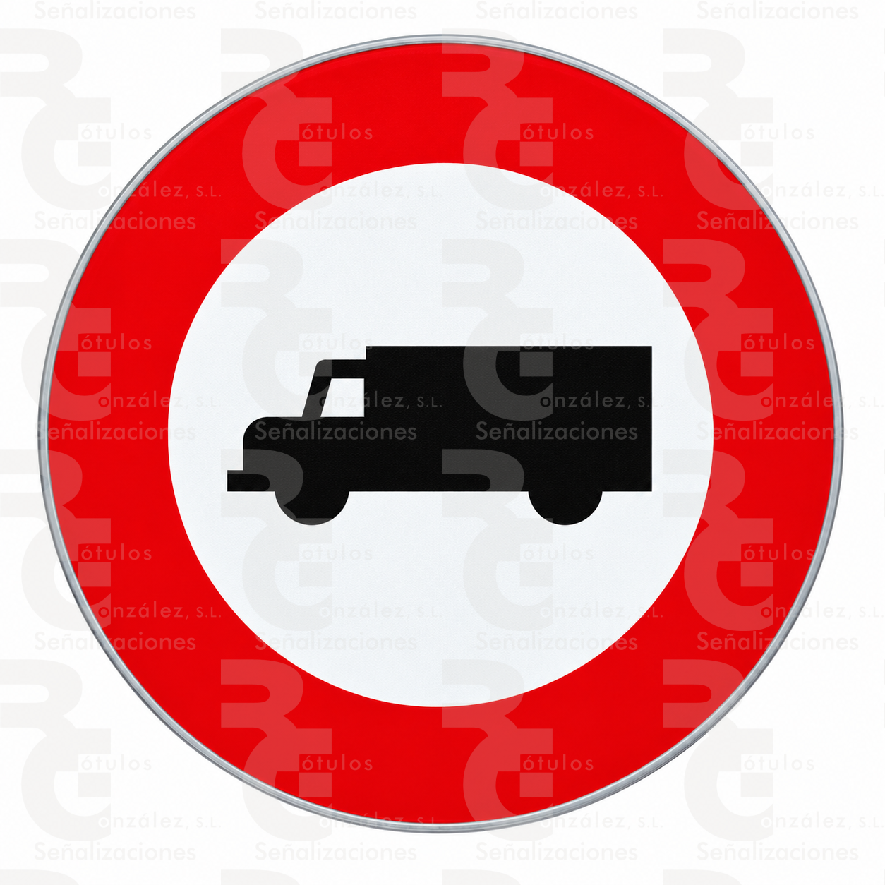 rg-montaje-r-106-alu-2026 R-106 · Entrada prohibida a vehículos destinados al transporte de mercancías · Aluminio CE - Imagen 1