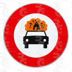 R-109 · Entrada prohibida a vehículos que transporten mercancías explosivas o inflamables · Aluminio CE