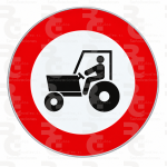 R-111 · Entrada prohibida a vehículos agrícolas de motor · Aluminio CE