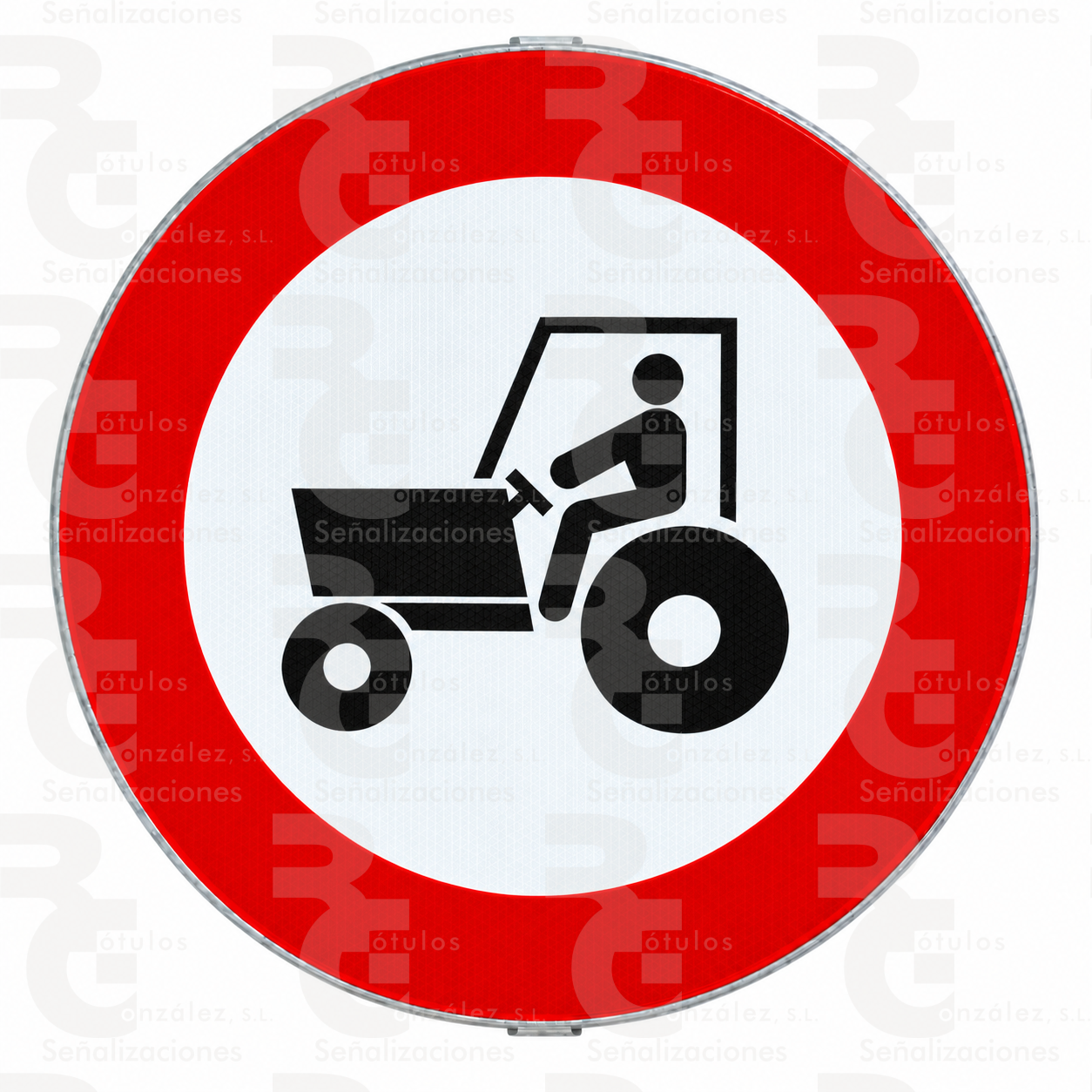 rg-montaje-r-111-mopu-2026 R-111 · Entrada prohibida a vehículos agrícolas de motor · Acero MOPU CE - Imagen 1