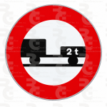 R-112 · Entrada prohibida a vehículos de motor con remolque · Aluminio CE