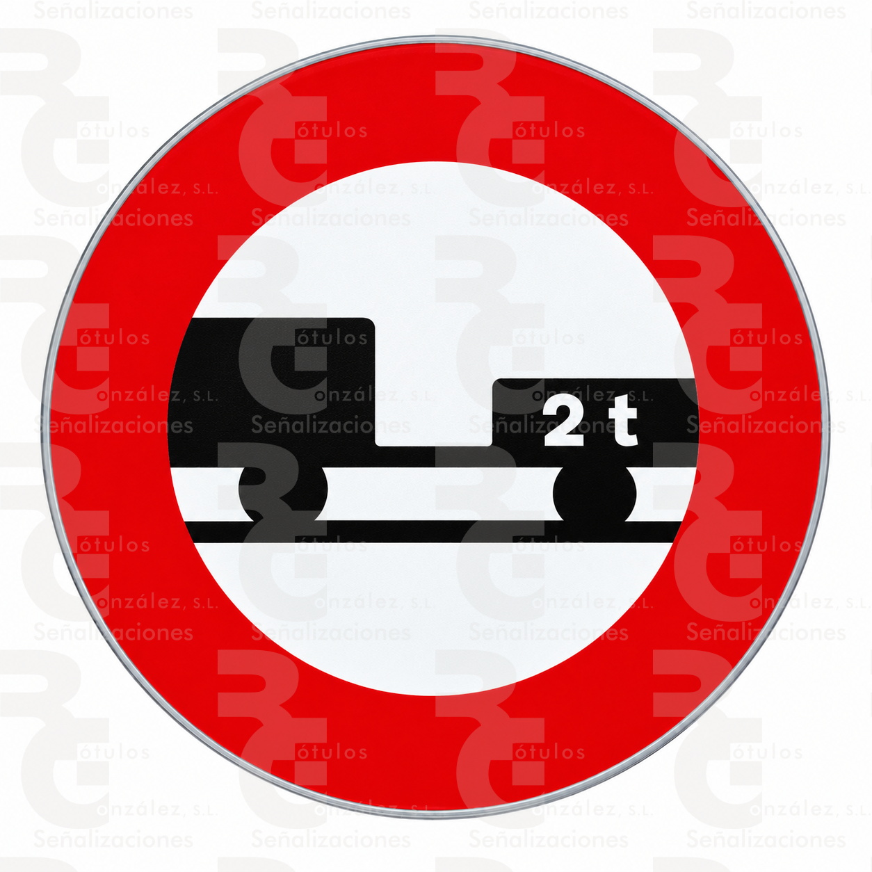 rg-montaje-r-112-alu-2026 R-112 · Entrada prohibida a vehículos de motor con remolque · Aluminio CE - Imagen 1