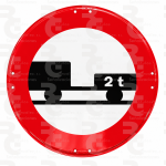 R-112 · Entrada prohibida a vehículos de motor con remolque · Económica