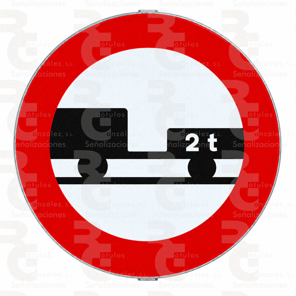 rg-montaje-r-112-mopu-2026 R-112 · Entrada prohibida a vehículos de motor con remolque · Acero MOPU CE - Imagen 1