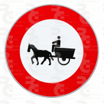 R-113 · Entrada prohibida a vehículos de tracción animal · Aluminio CE