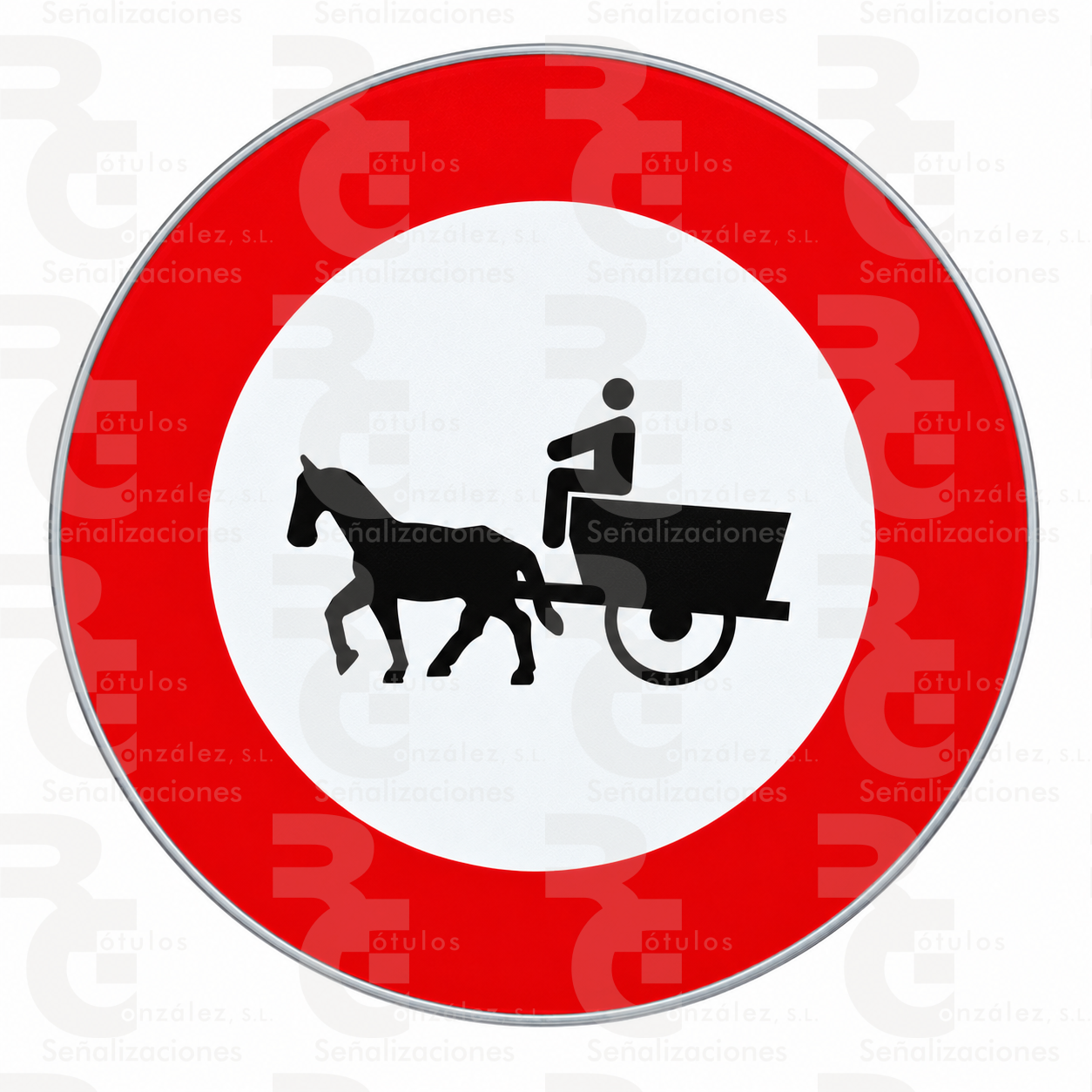 rg-montaje-r-113-alu-2026 R-113 · Entrada prohibida a vehículos de tracción animal · Aluminio CE - Imagen 1