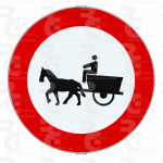 R-113 · Entrada prohibida a vehículos de tracción animal · Acero MOPU CE