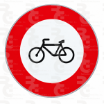 R-114 · Entrada prohibida a ciclos · Aluminio CE