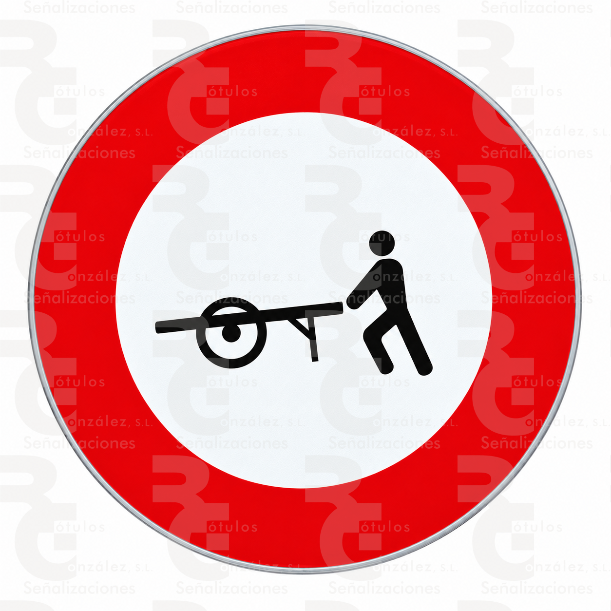 rg-montaje-r-115-alu-2026 R-115 · Entrada prohibida a carros de mano · Aluminio CE - Imagen 1