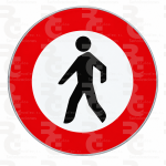 R-116 · Entrada prohibida a peatones · Aluminio CE