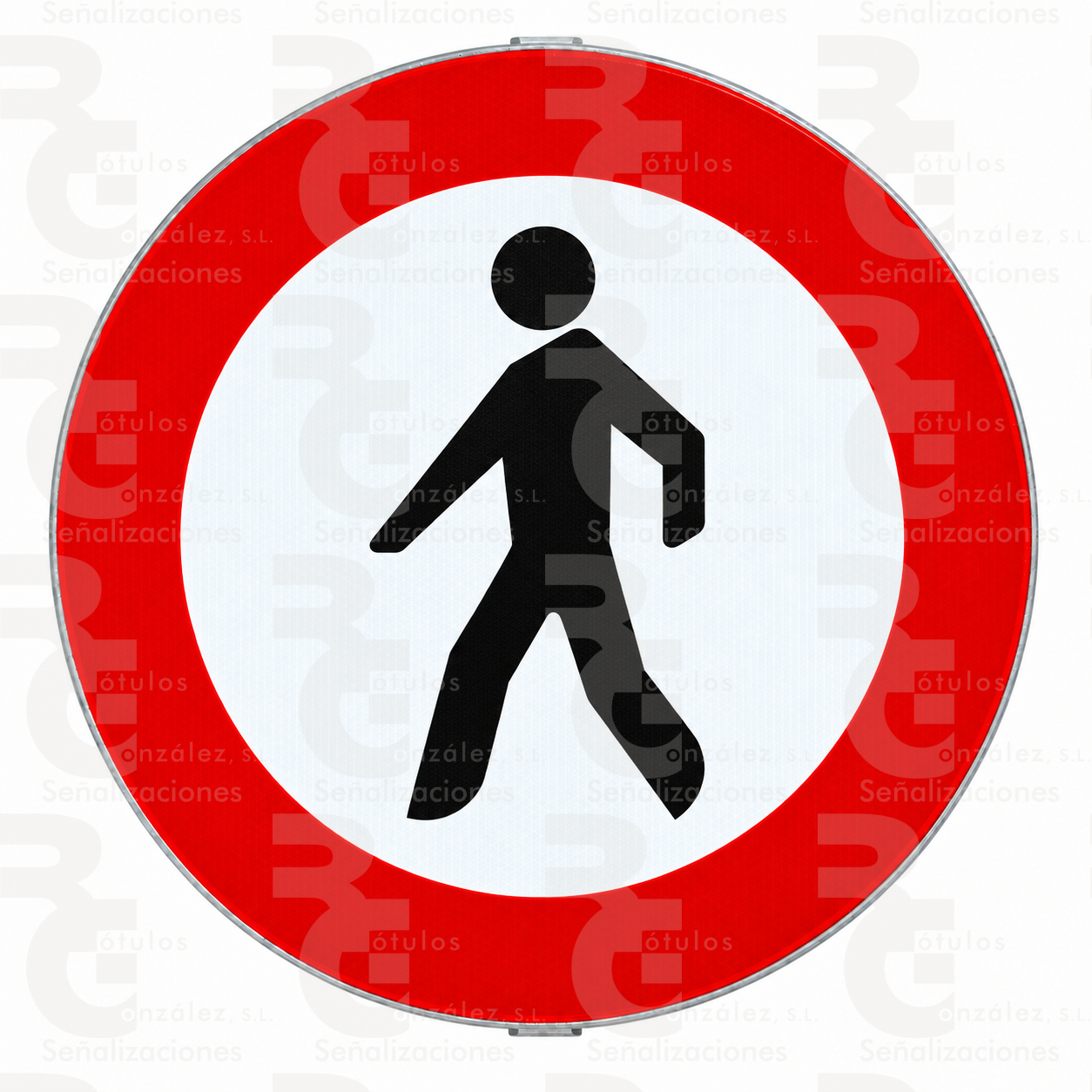 rg-montaje-r-116-mopu-2026 R-116 · Entrada prohibida a peatones · Acero MOPU CE - Imagen 1